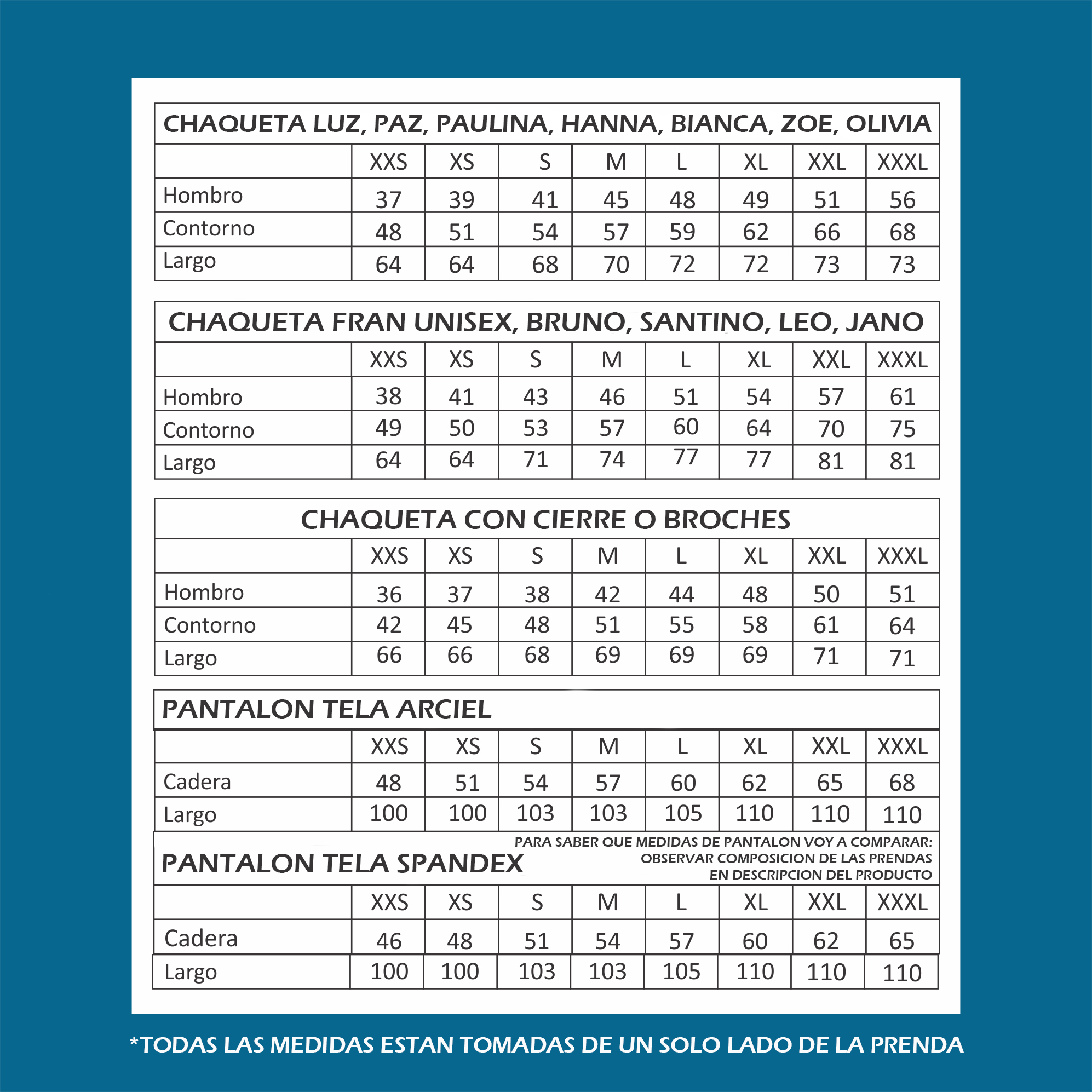 tabla de talles